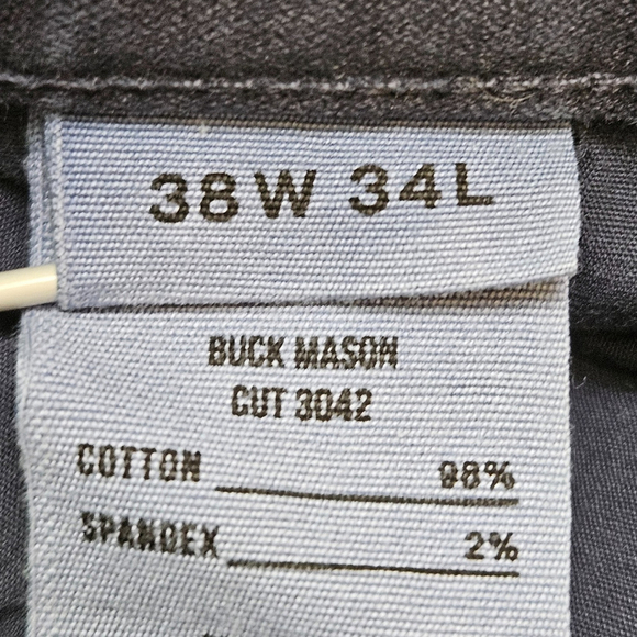 Buck Mason Mens Maverick Slim Harbor Twill Jeans Button Fly 38x34 Distressed - Picture 4 of 16